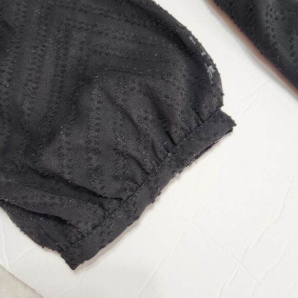 Zara Dress Size Small Ciffon Line Texture Embroidery Zig Zag Light Pilling - Picture 8 of 11